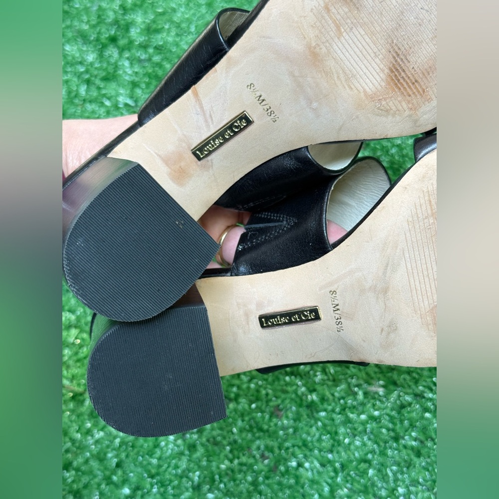 Louise et Cie Women's Kamea Grommet Embellished Black Sandals Size 8.5 - Picture 9 of 13